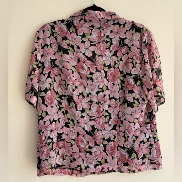 Vintage Alfred Dunner Short Sleeved Button Up Blouse - Picture 2 of 3